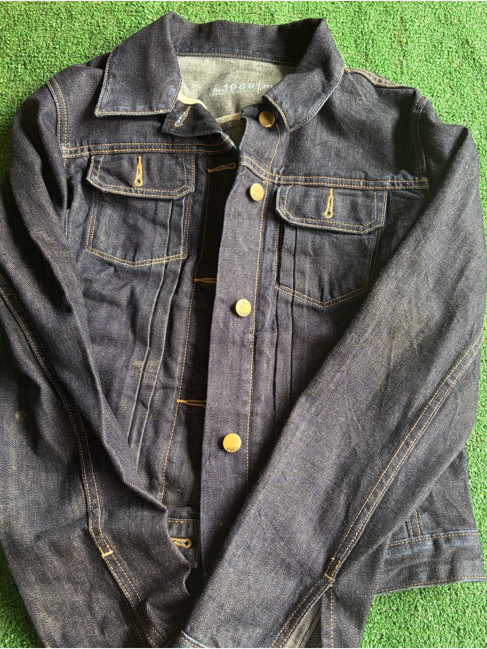 GAP Dark Indigo Denim Jacket with Contrast Stitching